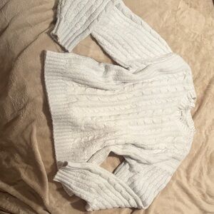 Hollister Soft White Cable Knit Sweater